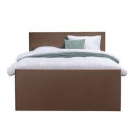 Boxspring met voetbord Liv egaal - bruin - 160x200 cm - slanke poot - Leen Bakker