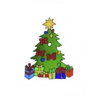 Kerst decoratie stickers kerstboom plaatjes 30 cm   - - thumbnail