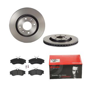 Remmenset, remschijf BREMBO, Remschijftype: Binnen geventileerd, Inbouwplaats: Vooras, u.a. für Citroën, Peugeot