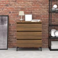 Dressoir 60x35x69 cm bewerkt hout bruin eikenkleur