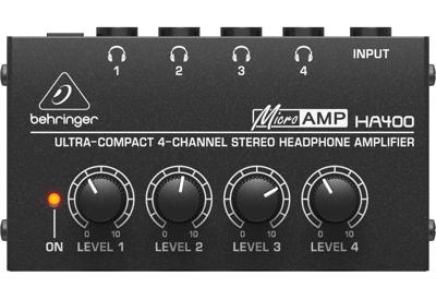 Behringer HA400 - Ultracompacte 4-kanaals stereo hoofdtelefoonversterker