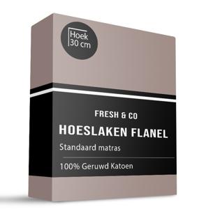 Hoeslaken - Katoen Flanel - 90x200 cm - Keuze Uit Meerdere Kleuren - Fresh and Co - Dekbed-Discounter.nl