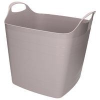Bathroom Solutions Flexibele kuip - taupe - 25 liter - kunststof - emmer - wasmand - Wasmanden