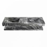 MONDIAZ ALAN-DLUX 150cm planchet Lava. Vrijhangende wastafel CLOUD dubbel zonder kraangat, kleur Lava.