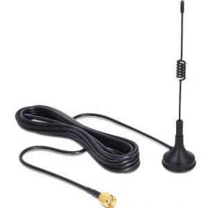 Delock 88877 ISM 433 MHz Antenne SMA 3 dBi omnidirectioneel vaste magnetische voet zwart