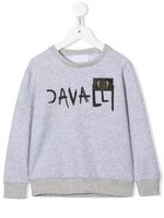 Roberto Cavalli Junior sweat à logo imprimé - Gris