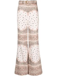 ZIMMERMANN pantalon à motif cachemire - Blanc