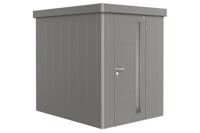 Biohort Metalen tuinhuis Neo - Enkele deur - Kwartsgrijs - 2A (180x236 cm)- Plat dak- Metaal- Biohort