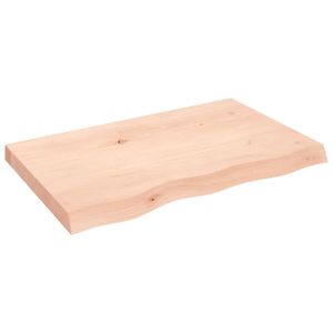 Wandschap 80x50x6 cm onbehandeld massief eikenhout