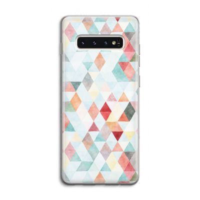 Gekleurde driehoekjes pastel: Samsung Galaxy S10 4G Transparant Hoesje