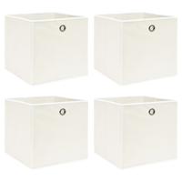 Opbergboxen 4 st 32x32x32 cm stof wit