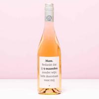 Wijnfles 9 maanden zonder wijn voor mij - Rosé (Blush Rosé)