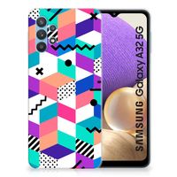Samsung Galaxy A32 5G TPU Hoesje Blokken Kleurrijk - thumbnail