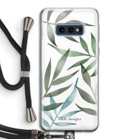 Tropical watercolor leaves: Samsung Galaxy S10e Transparant Hoesje met koord