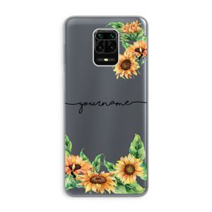 Zonnebloemen: Xiaomi Redmi Note 9 Pro Transparant Hoesje