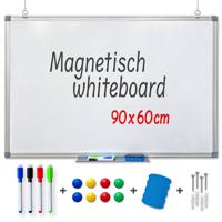 Goliving Whiteboard met Stiften - 60 x 90 cm - Magnetisch bord - Weekplanner - Schoolbord - Emaille Magneetbord - thumbnail