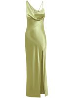 Nicholas Duna one-shoulder satin dress - Vert - thumbnail