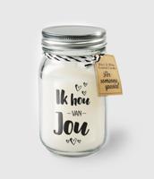 Paperdreams Geurkaars in glas - ik hou van jou