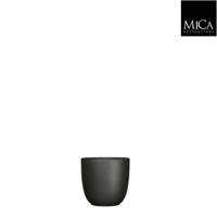 Tusca pot rond zwart mat h7,5xd8,5 cm Mica Decorations - thumbnail