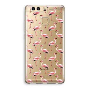 Flamingoprint groen: Huawei P9 Transparant Hoesje