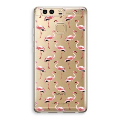 Flamingoprint groen: Huawei P9 Transparant Hoesje