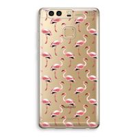 Flamingoprint groen: Huawei P9 Transparant Hoesje