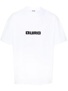 MSGM t-shirt en coton à logo brodé - Blanc