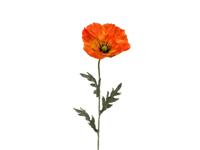 Kunstbloem papaver tak oranje, 65 cm - Buitengewoon de boet