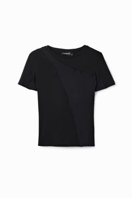 Geribd T-shirt met patch - BLACK - S