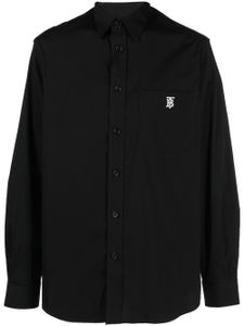 Burberry chemise à logo brodé - Noir