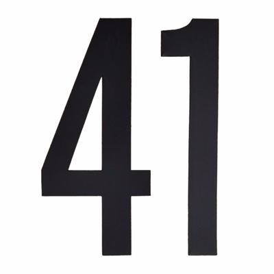 Hobby cijfers stickers - cijfer 41 - zwart - 10 cm - Huisvuil container - brievenbus