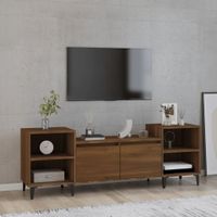Tv-meubel 160x35x55 cm bewerkt hout bruineikenkleurig - thumbnail