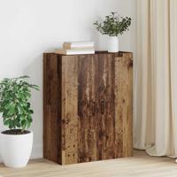 Hangkast met plank Wandgemonteerd met de deur Oud hout 69.5 x 34 x 90 cm Bewerkt hout