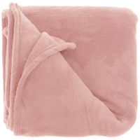 Fleece deken/plaid Bailey 130 x 180 cm - roze - Plaids