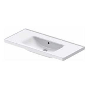 Wastafel Duravit D-Neo Met Overloop Kraanvlak Zonder Kraangat 100.5 cm Hoogglans Wit Duravit