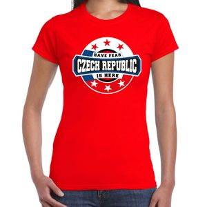 Have fear Czech republic is here / Tsjechie supporter t-shirt rood voor dames 2XL  -