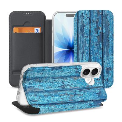 Apple iPhone 17 | Book Case | Wood Blue