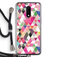 Gekleurde driehoekjes: OnePlus 7 Transparant Hoesje met koord