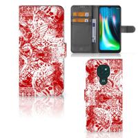 Telefoonhoesje met Naam Motorola Moto G9 Play | E7 Plus Angel Skull Rood