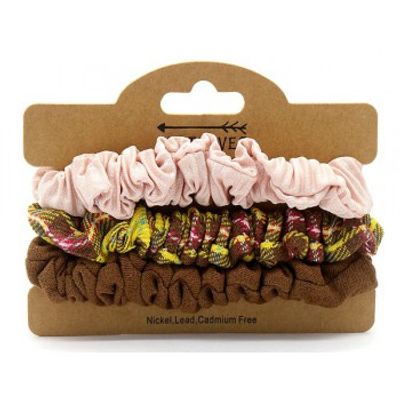 scrunchie Brown | Combideal | 3 stuks