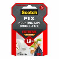 Dubbelzijdig plakband Scotch extreme 19 mm x 1,8 m Wit