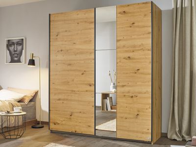 Kledingkast SLIDO 2 schuifdeuren 175 cm artisan eik met spiegel