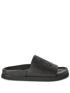 Off-White claquettes en cuir à broderies Cloud Arrow - Noir