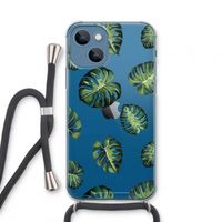 Tropische bladeren: iPhone 13 mini Transparant Hoesje met koord
