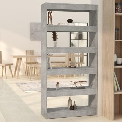 Boekenkast/kamerscherm 80x30x166 cm bewerkt hout betongrijs