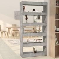Boekenkast/kamerscherm 80x30x166 cm bewerkt hout betongrijs