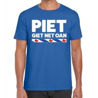 Blauw t-shirt Friesland Piet Giet Net Oan heren - thumbnail