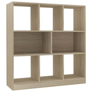 The Living Store Boekenkast - Sonoma Eiken - 97.5 x 29.5 x 100 cm - 8 grote vakken