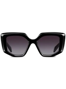 Prada Eyewear lunettes de soleil oversize à logo trianglulaure - Noir