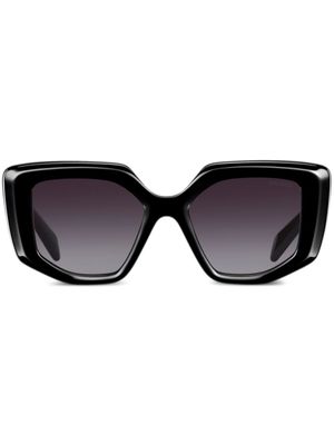 Prada Eyewear lunettes de soleil oversize à logo trianglulaure - Noir